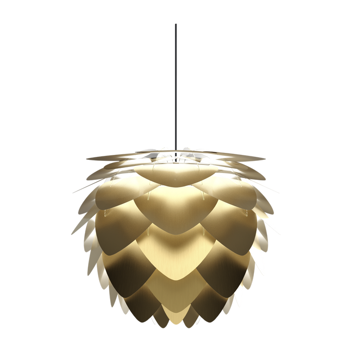 Umage Aluvia Medium hanglamp brushed brass - met koordset zwart - Ø 59