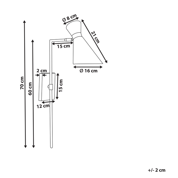 Beliani - MELAWI - Wandlamp - Zwart - Metaal
