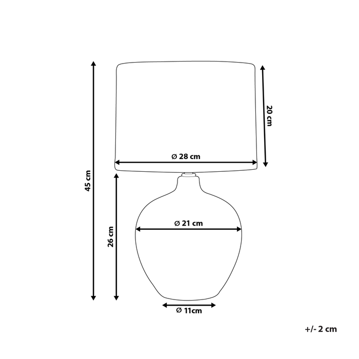 Beliani - YUNES - Tafellamp - Zwart|Wit - Keramiek