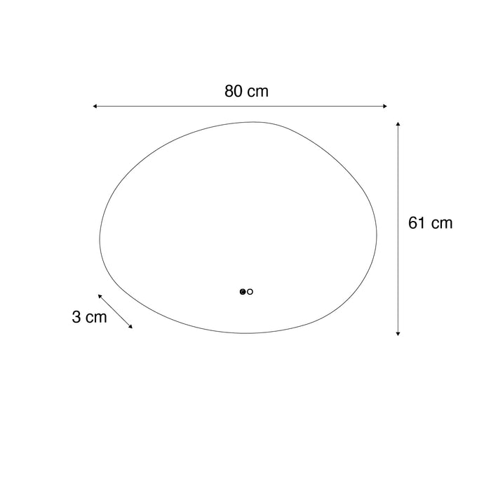 QAZQA Badkamerspiegel 80 cm incl. LED en verwarming - Biba