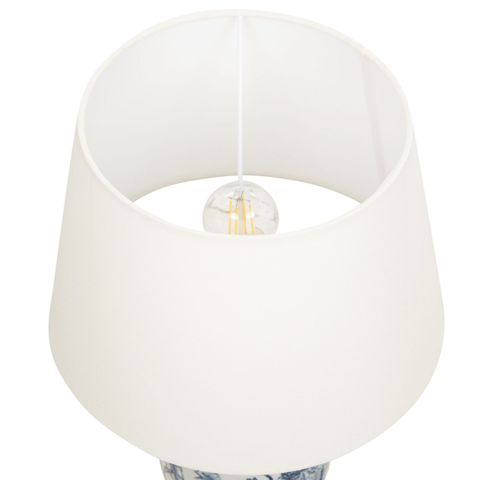 Beliani - BELUSO - Tafellamp - Wit|Blauw - Porselein