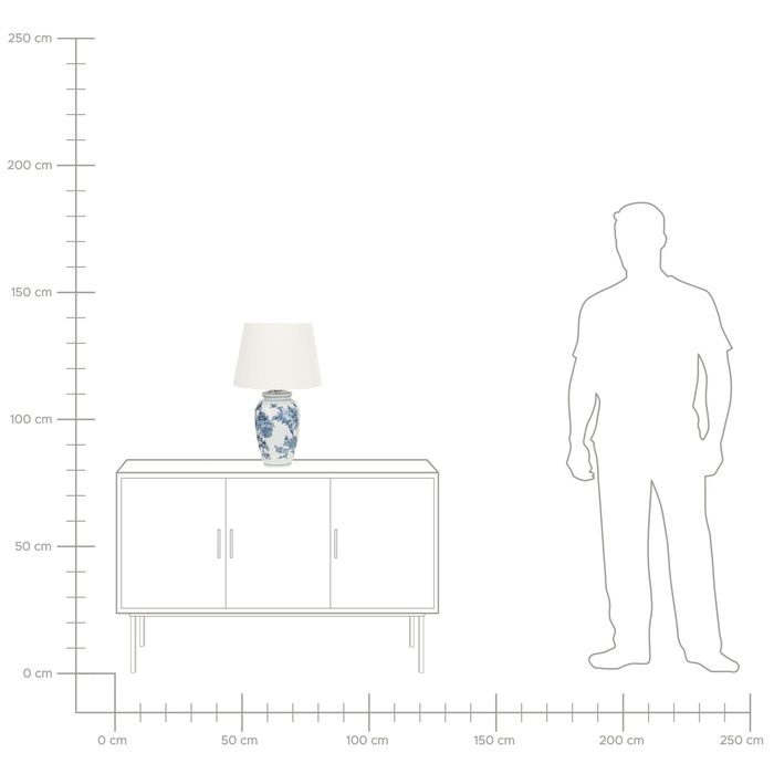 Beliani - BELUSO - Tafellamp - Wit|Blauw - Porselein