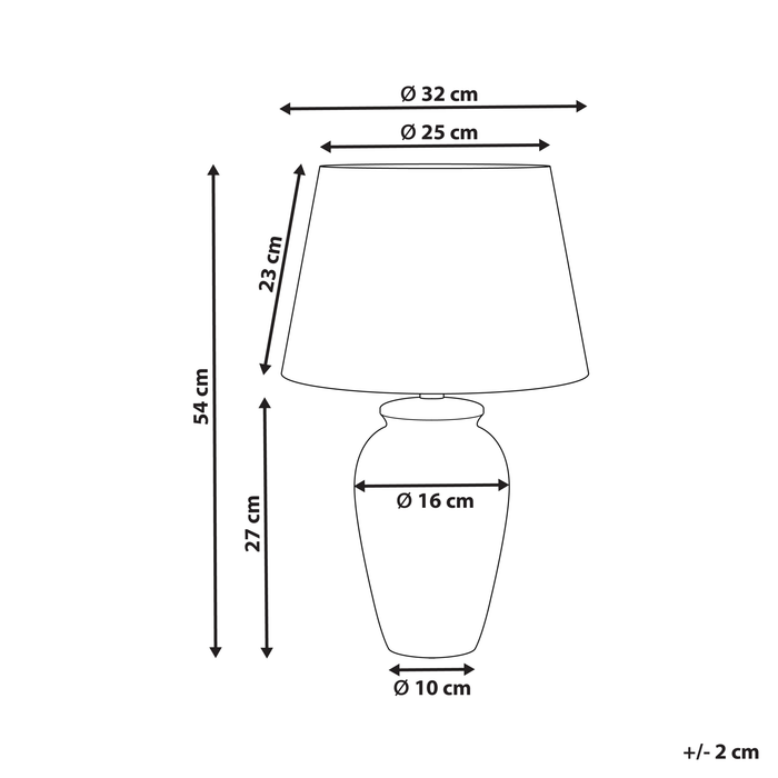 Beliani - BELUSO - Tafellamp - Wit|Blauw - Porselein