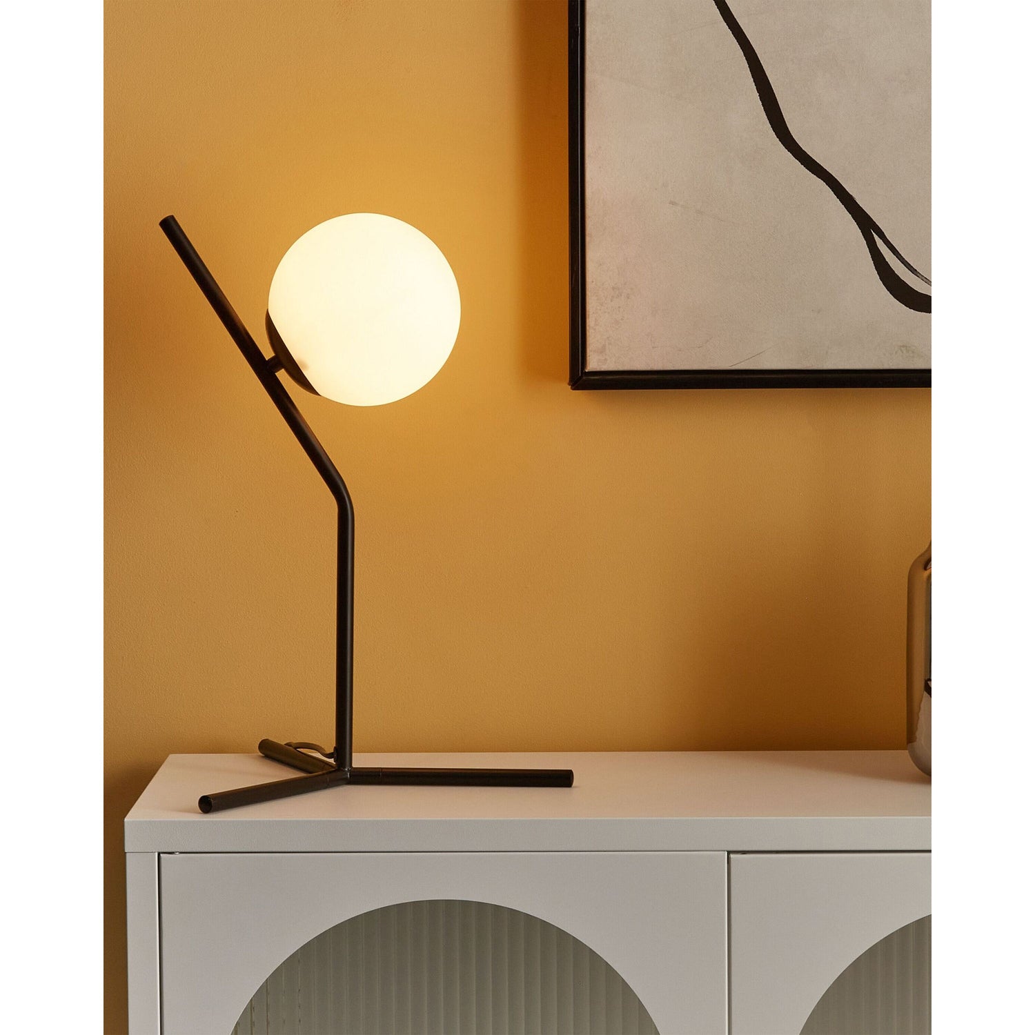 Beliani - WAPITI - Tafellamp - Zwart - Glas