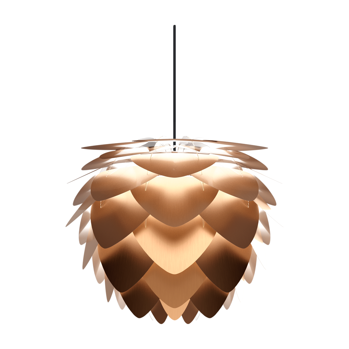 Umage Aluvia Mini hanglamp brushed bronze - met koordset zwart - Ø 40