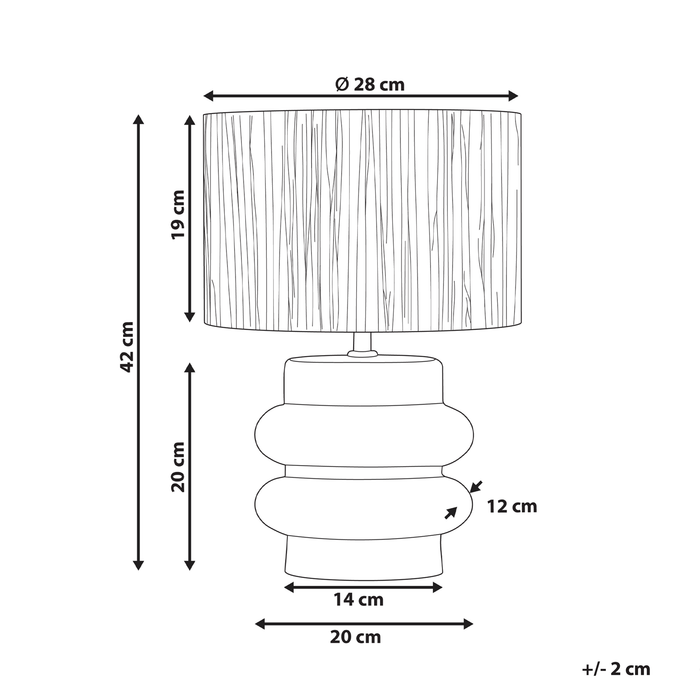 Beliani - JUDY - Tafellamp - Wit - Keramiek