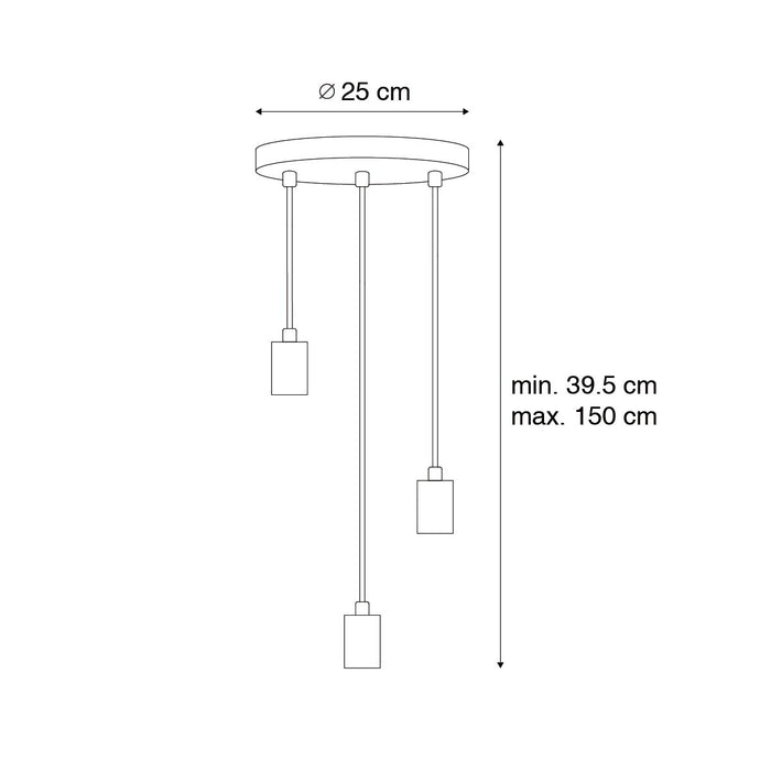 QAZQA Industriële hanglamp brons 3-lichts - Facil