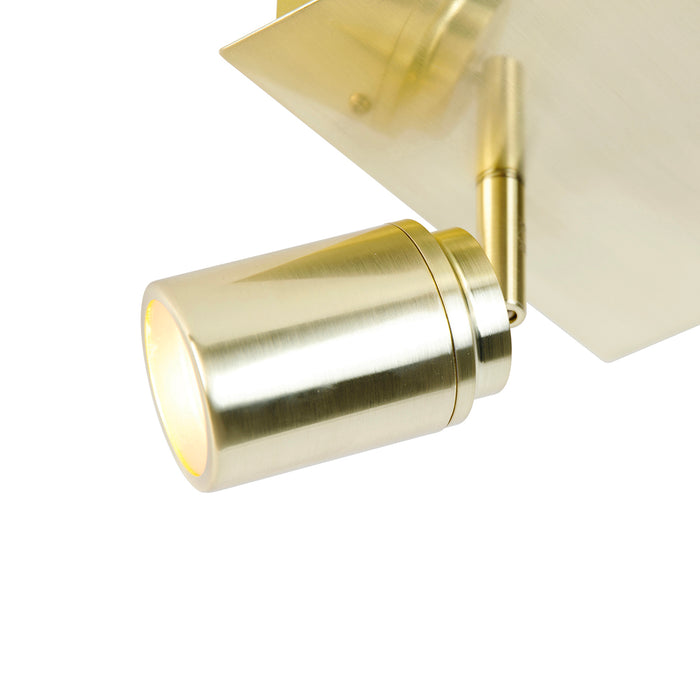 QAZQA Moderne badkamer spot messing vierkant 2-lichts IP44 - Ducha