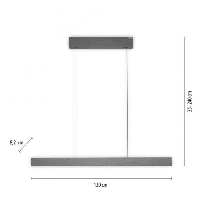 Neuhaus PURE® Hanglamp PURE E-MOTION Grey e-LIFT  120cm incl. Remote