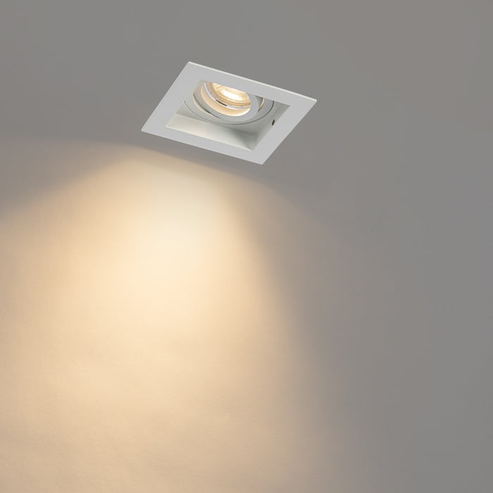 QAZQA Moderne inbouwspot wit verstelbaar - Carree
