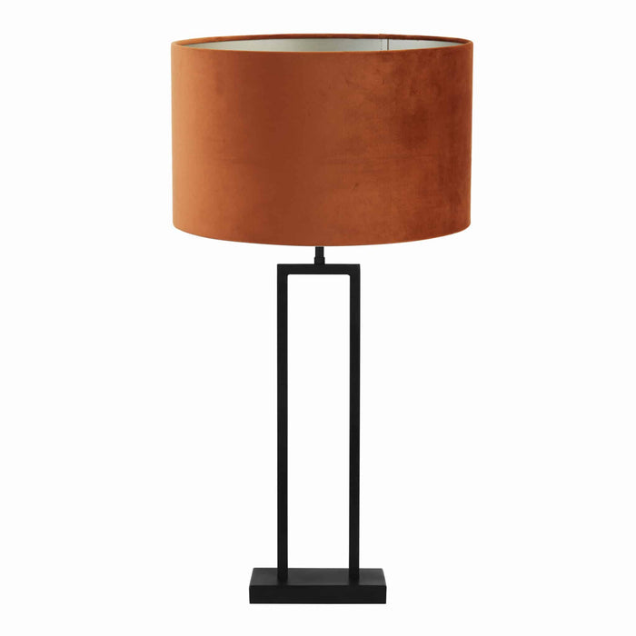 Light & Living Tafellamp Shiva|Velours - Zwart|Terra - Ø35x75cm