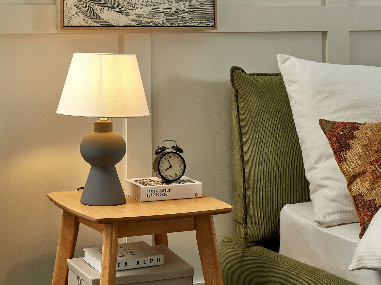 Beliani - FABILOS - Tafellamp - Grijs - Keramiek