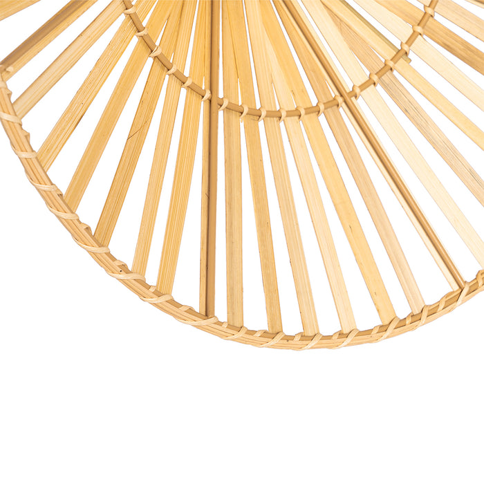 QAZQA Oosterse wandlamp zwart met naturel bamboe - Pua