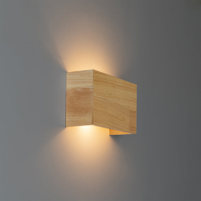 QAZQA Landelijke wandlamp eiken hout 2-lichts - Otan