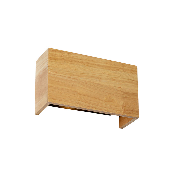 QAZQA Landelijke wandlamp eiken hout 2-lichts - Otan