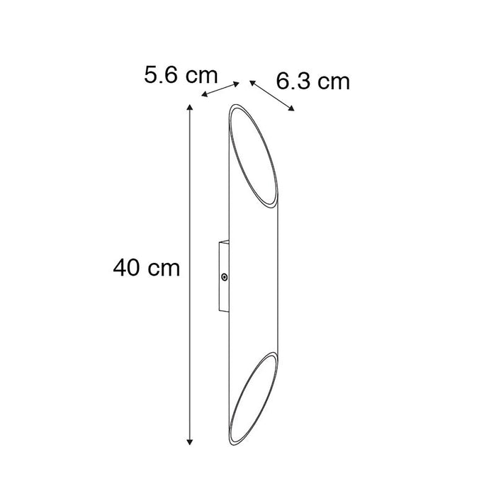 QAZQA Smart wandlamp zwart 5,6 cm incl. 2 Wifi GU10  - Organo