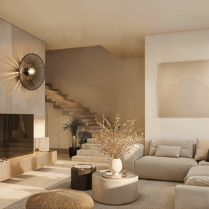 QAZQA Oosterse wandlamp zwart bamboe rond - Pua