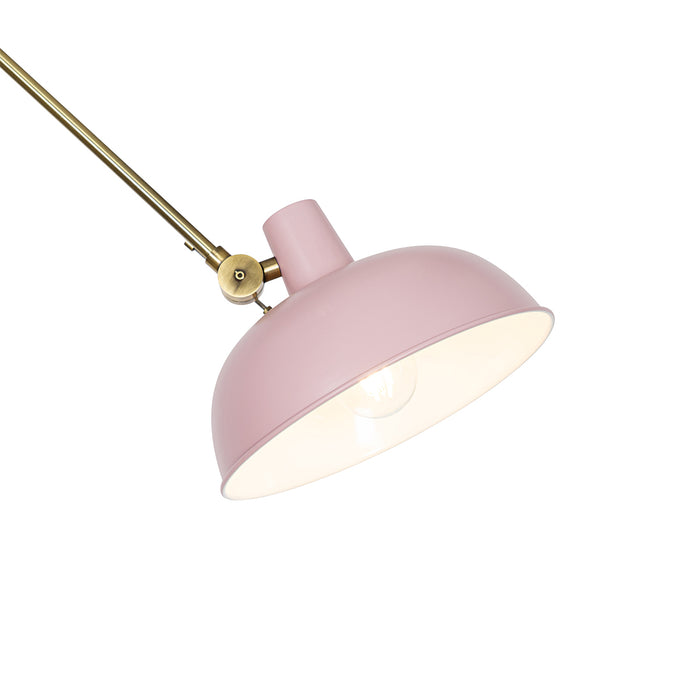 QAZQA Retro plafondlamp roze met brons - Milou