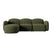 Micadoni Home Blair Hoekbank met Chaise Longue Links - Chenille - Groen