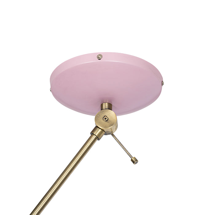 QAZQA Retro plafondlamp roze met brons - Milou