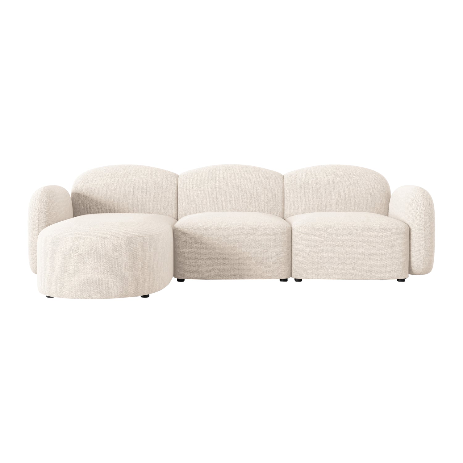 Micadoni Home Blair Hoekbank met Chaise Longue Links - Chenille - Lichtbeige