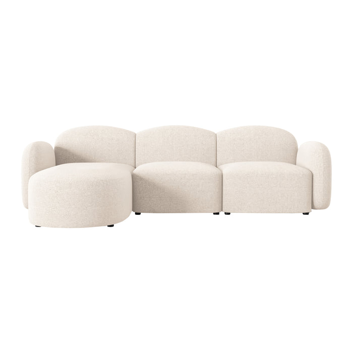Micadoni Home Blair Hoekbank met Chaise Longue Links - Chenille - Lichtbeige