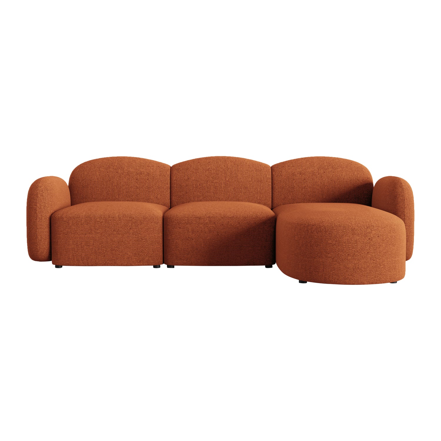 Micadoni Home Blair Hoekbank met Chaise Longue Rechts - Chenille - Terracotta