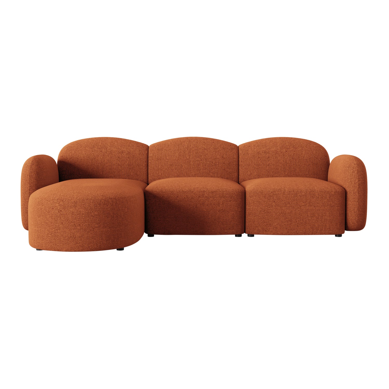 Micadoni Home Blair Hoekbank met Chaise Longue Links - Chenille - Terracotta