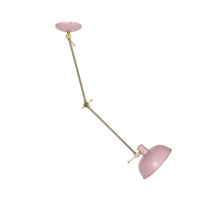 QAZQA Retro plafondlamp roze met brons - Milou