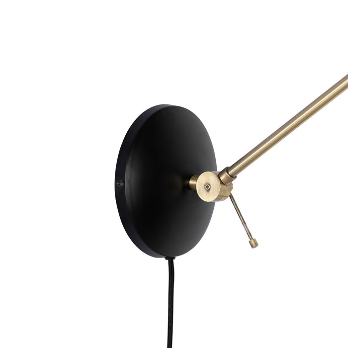 QAZQA Retro wandlamp zwart met brons - Milou