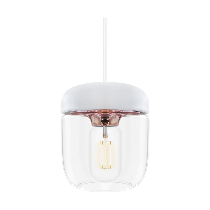 Umage Acorn hanglamp wit met copper - met koordset wit - Ø 14 cm