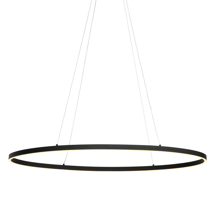 QAZQA Design hanglamp zwart ovaal incl. LED 3-staps dimbaar - Ovallo