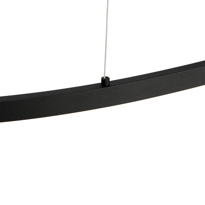 QAZQA Design hanglamp zwart ovaal incl. LED 3-staps dimbaar - Ovallo