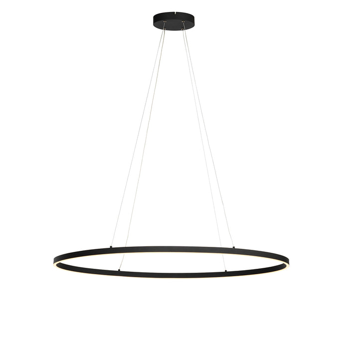 QAZQA Design hanglamp zwart ovaal incl. LED 3-staps dimbaar - Ovallo