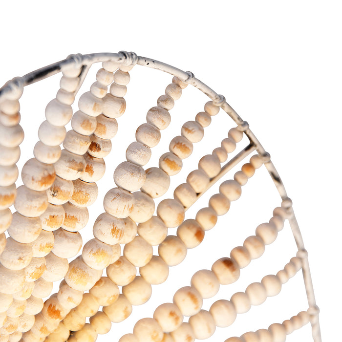 QAZQA Oosterse wandlamp beige met kralen - Moti