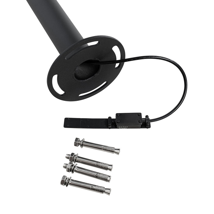 QAZQA Moderne lantaarn zwart met helder glas 200 cm IP44 - Sfera