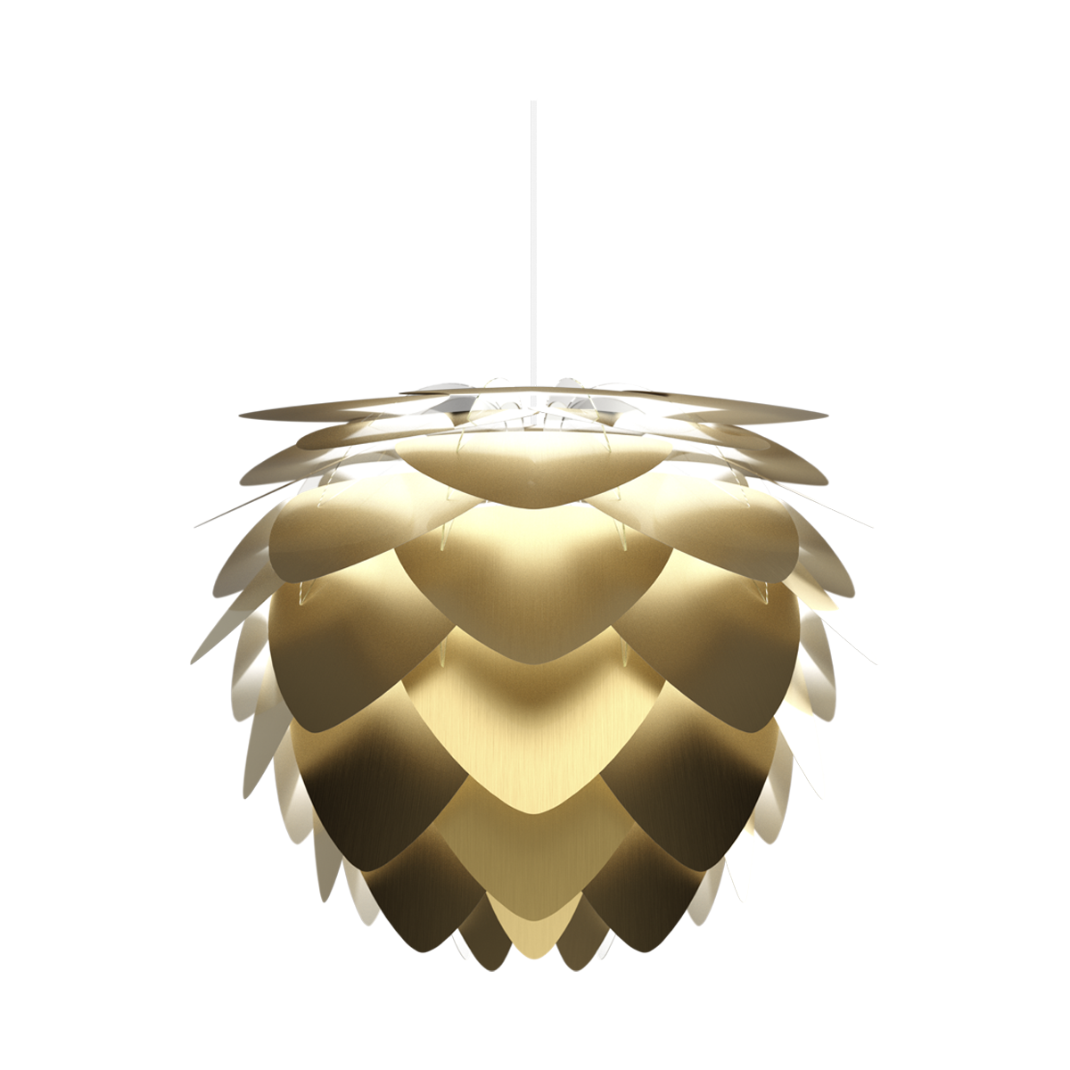 Umage Aluvia Mini hanglamp brushed brass - met koordset wit - Ø 40 cm