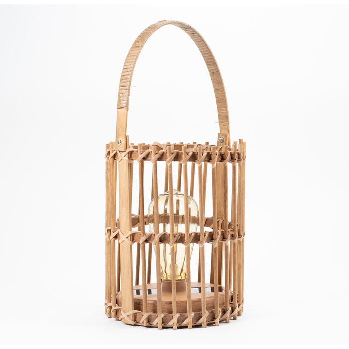 Anna's Collection Solar lantaarn - bamboe hout - D17 x H22 cm