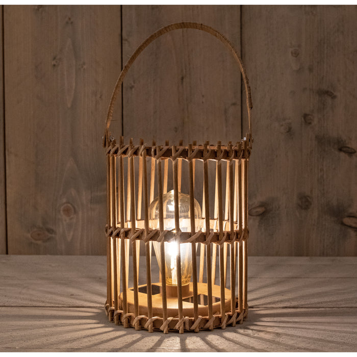 Anna's Collection Solar lantaarn - bamboe hout - D17 x H22 cm