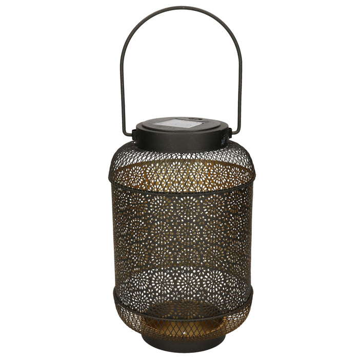 Anna's collection Solar lantaarn - zwart - metaal - 16 x 26 cm