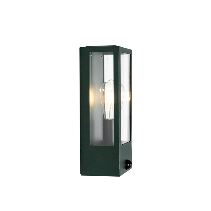 QAZQA Buiten wandlamp donker groen met bewegingsmelder IP44 -