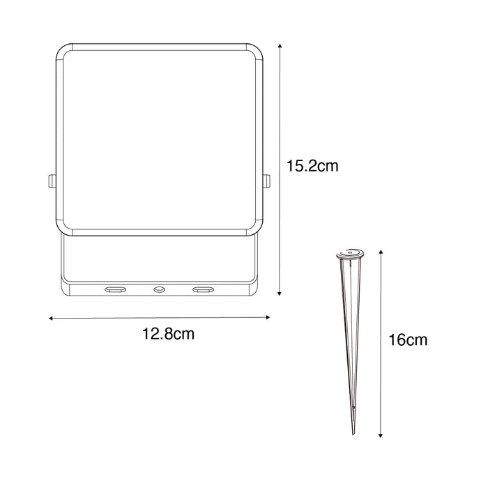 QAZQA Smart straler zwart 12,8 cm incl. LED IP65 met grondpin - Ruud