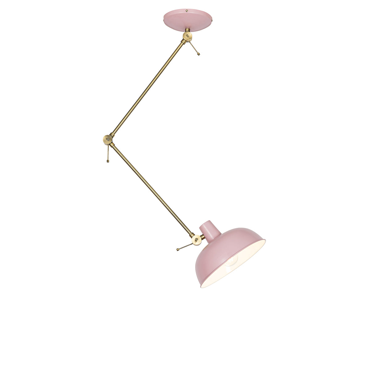 QAZQA Retro plafondlamp roze met brons - Milou