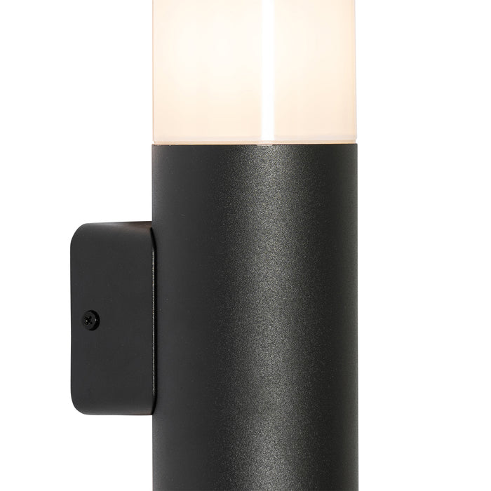 QAZQA Buiten wandlamp zwart met opale kap 2-lichts IP44 - Odense