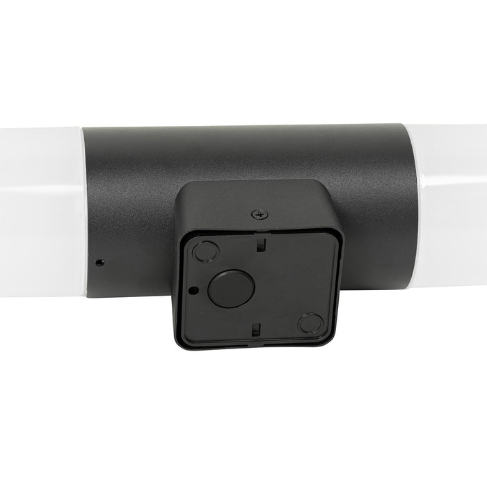 QAZQA Buiten wandlamp zwart met opale kap 2-lichts IP44 - Odense