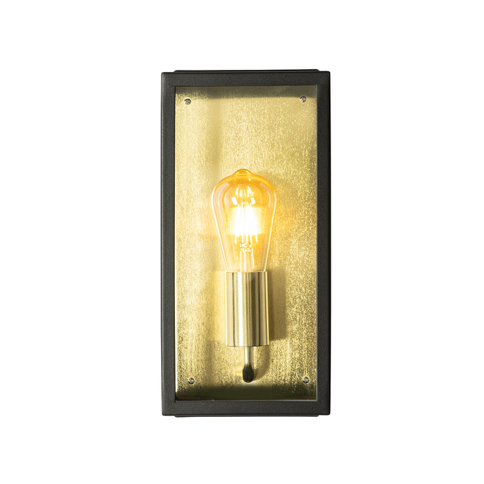 QAZQA Industriële buiten wandlamp zwart met goud IP44 - Rotterdam