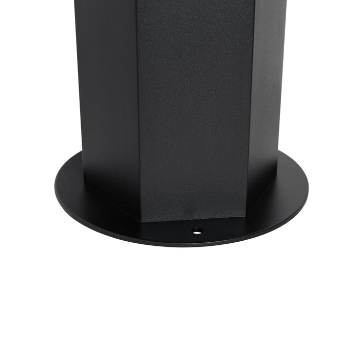 QAZQA Staande buitenlamp zwart met smoke kap zeshoek 30 cm - Denmark