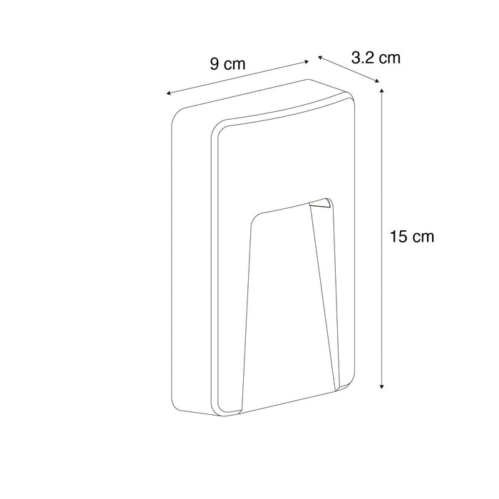 QAZQA Buiten wandlamp zwart rechthoekig incl. LED IP65 - Gem