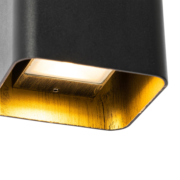 QAZQA Moderne wandlamp zwart incl. LED IP54 vierkant - Evi