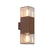 QAZQA Buiten wandlamp roestbruin met smoke kap 2-lichts IP44 -